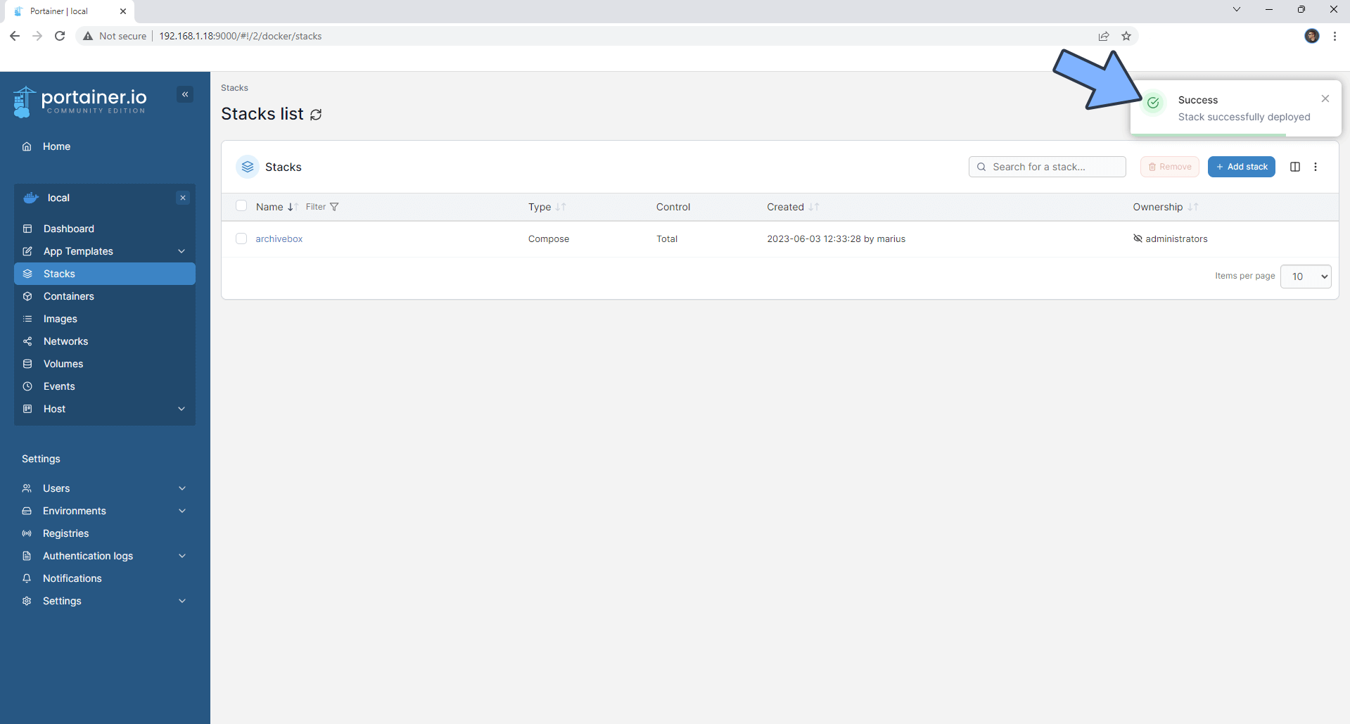 ArchiveBox Synology NAS Set up 9